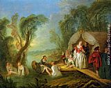 Jean Baptiste Joseph Pater Canvas Paintings - Fete Galante